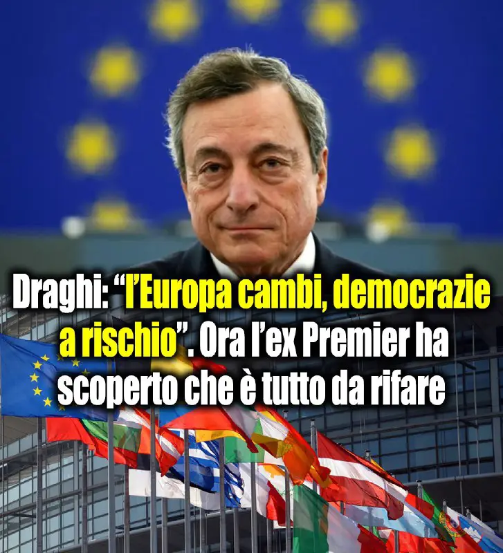 Draghi: “l’Europa cambi, democrazie a rischio”. …