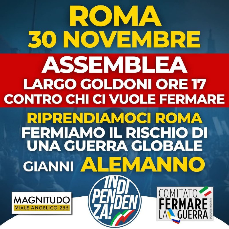 Roma il 30 novembre, largo Goldoni …