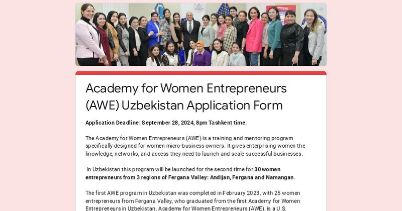 **Apply for the Academy for Women …