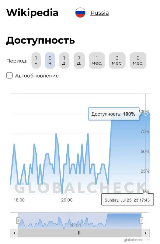 Доступность Википедии в России восстановилась.