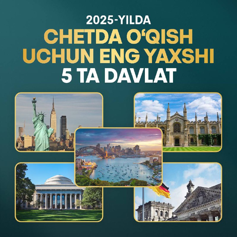 **2025-yilda chetda o‘qish uchun eng yaxshi …