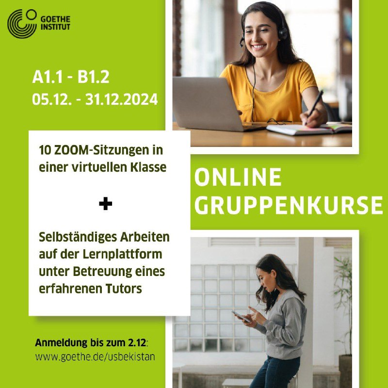 ***👉***[Ro'yxatdan o'tish](https://www.goethe.de/ins/uz/uz/spr/kur/tup.cfm?objectId=24959613&amp;&amp;f=%7B%22age%22:%22ER%22,%22category%22:%22001,002,003,004,005,006,007,009%22,%22custom24959610%22:[%2224582872%22]%7D) ***👈***