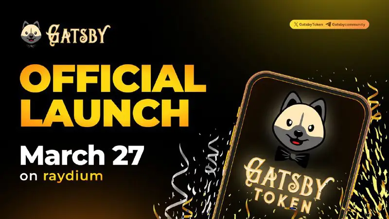 ***🐶***[**Gatsby Token**](https://t.me/GATSBYcommunity) **Launching** **Today!**