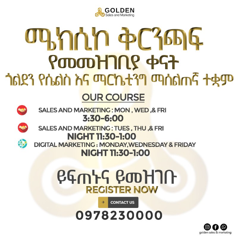 Golden Sales and Marketing /for the …