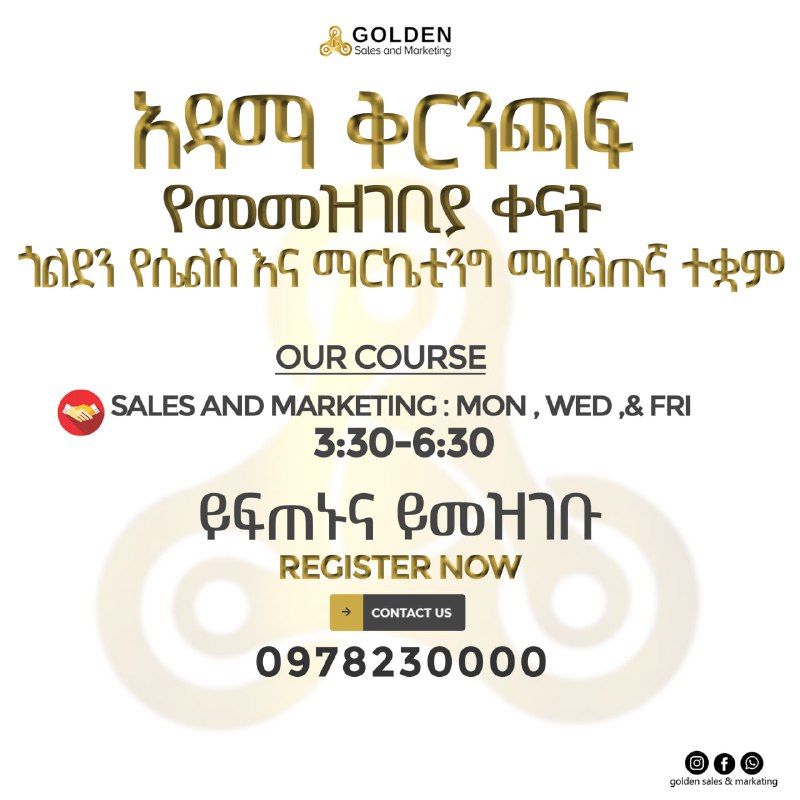 Golden Sales and Marketing /for the …