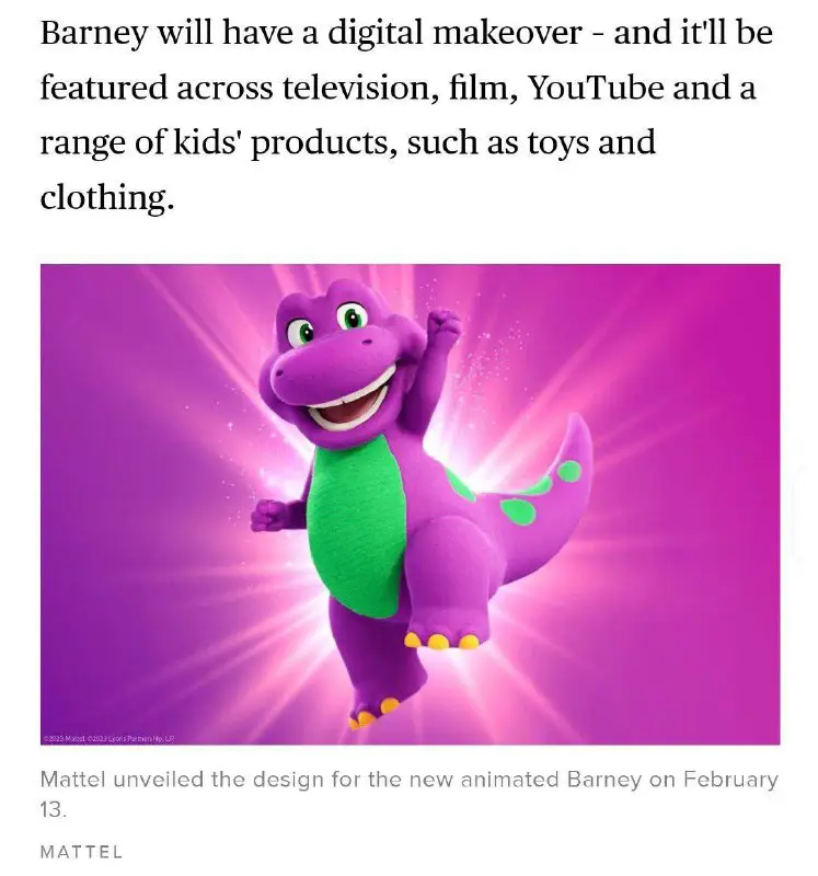 ***🟣*** **PURPLE DINOSAUR BARNEY** ***🟣***