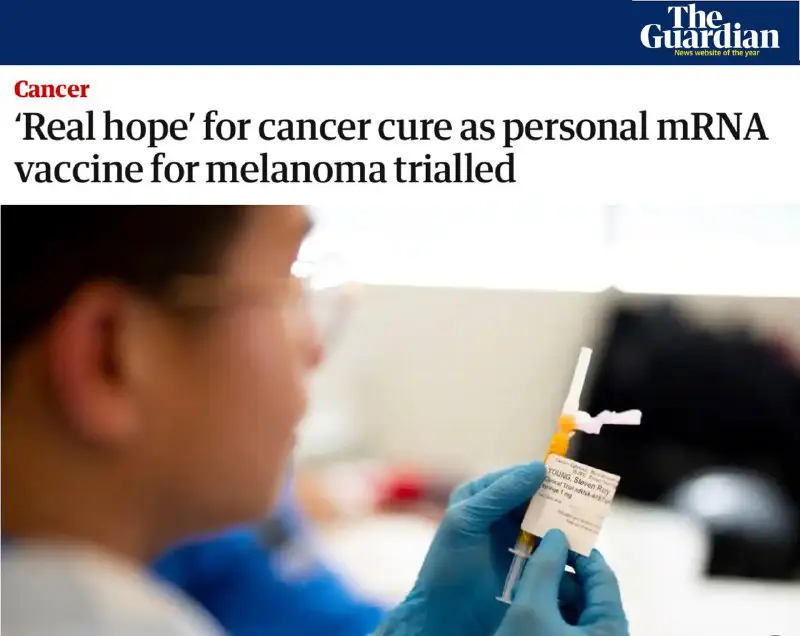 Теперь официально: [идут](https://www.theguardian.com/society/2024/apr/26/cancer-mrna-vaccine-melanoma-trial) окончательные испытания первой …