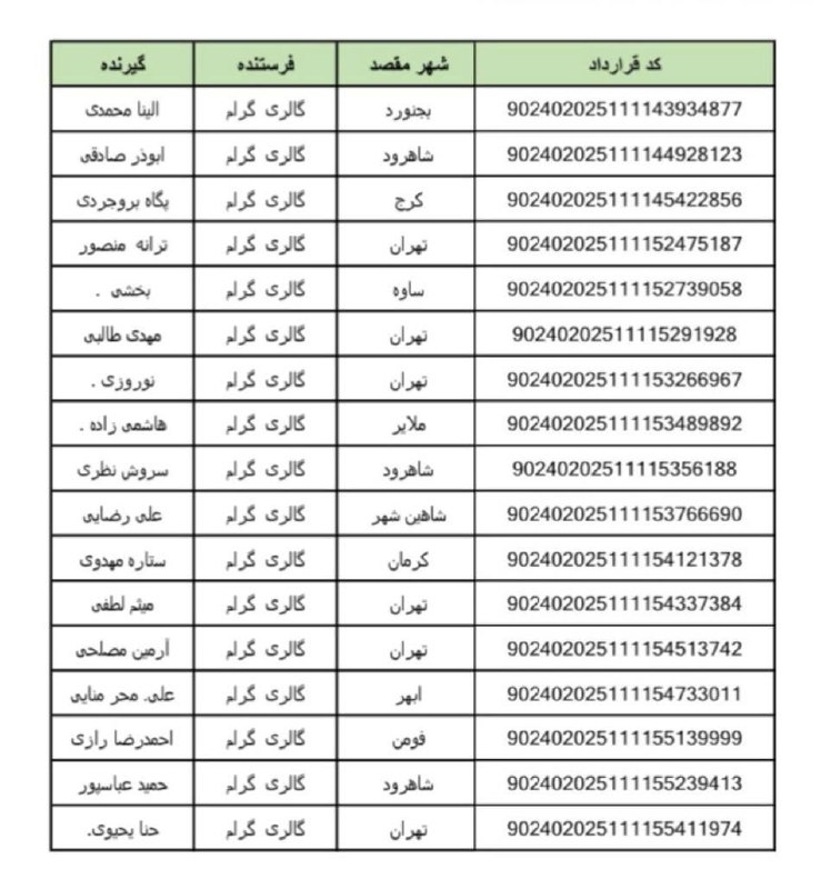 کد رهگیری تا ۱۰/۲۶