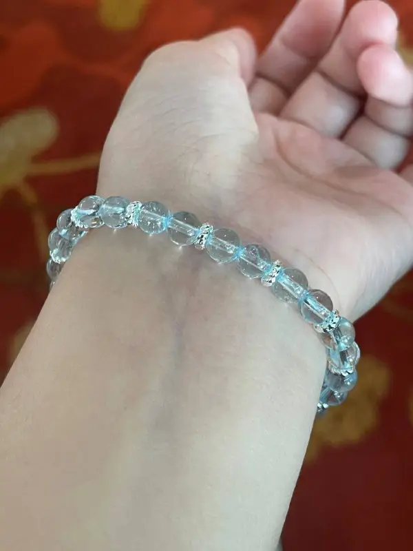 *blue topaz bracelet with simple spacer***🤍***