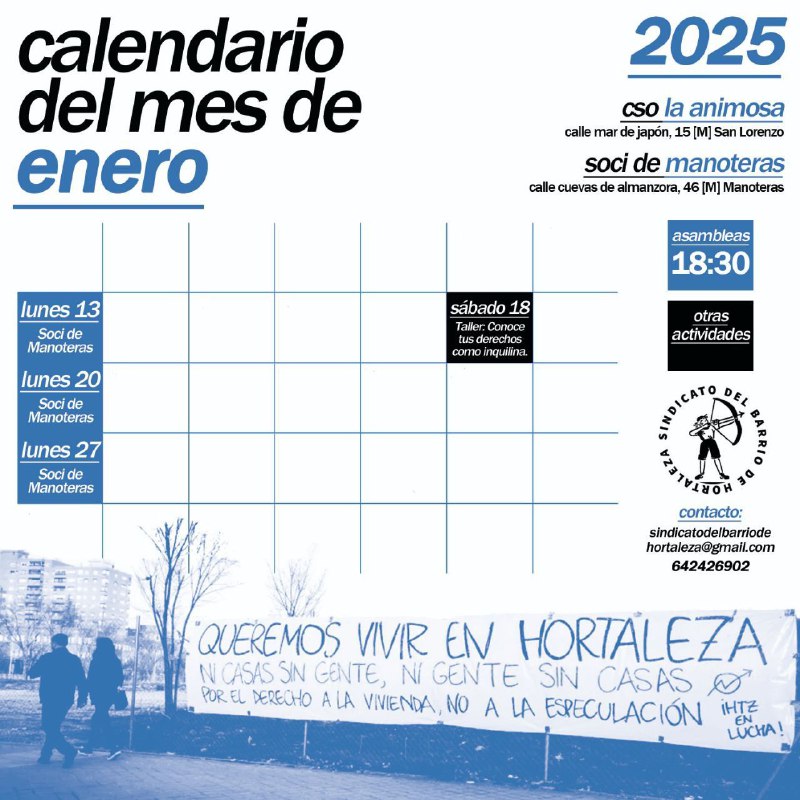 ¡¡Calendario del Sindicato del Barrio de …