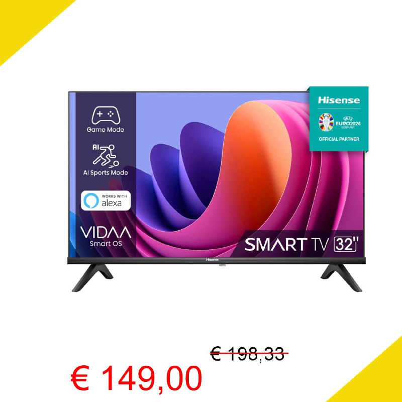 [⁣](https://images.zbcdn.ovh/images/1044208085/1426481723743814976.jpg)***?*** **Hisense TV 32" HD Ready 32A4N, Smart TV VIDAA U7, Game Mode, Works with Alexa, Tuner DVB-T2/S2 HEVC 10, …