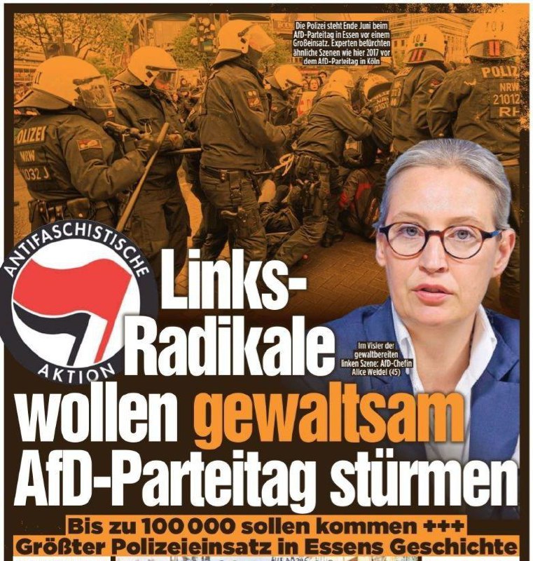 ***🧨*** **Werden 100.000 Linksextremisten den AfD-Parteitag …