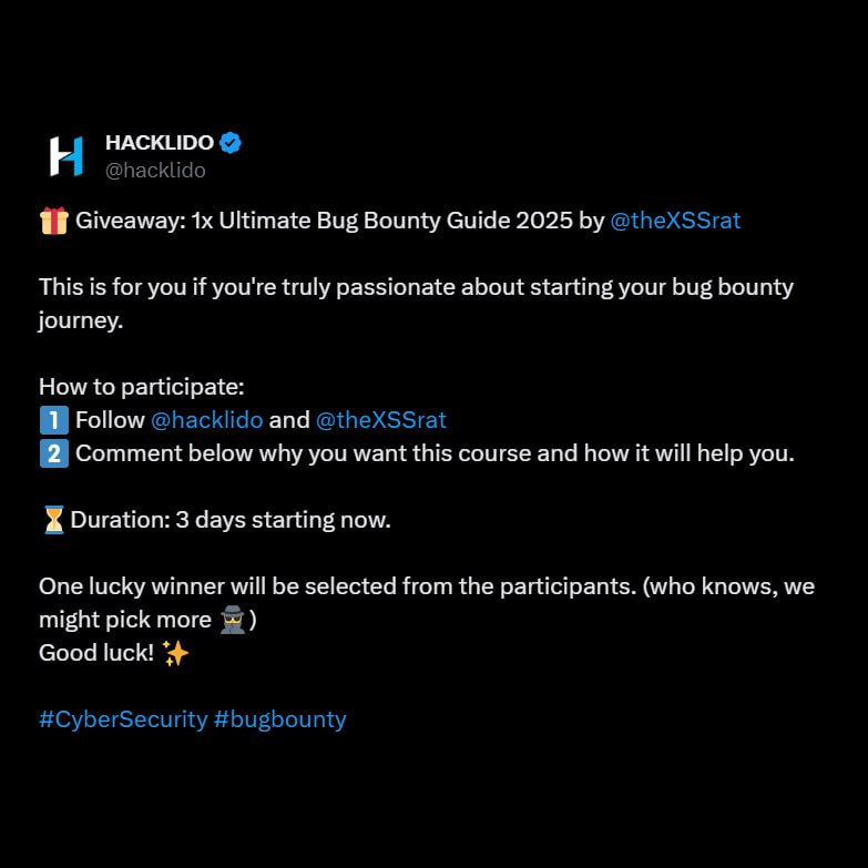 ***🎁*** Giveaway: 1x Ultimate Bug Bounty …