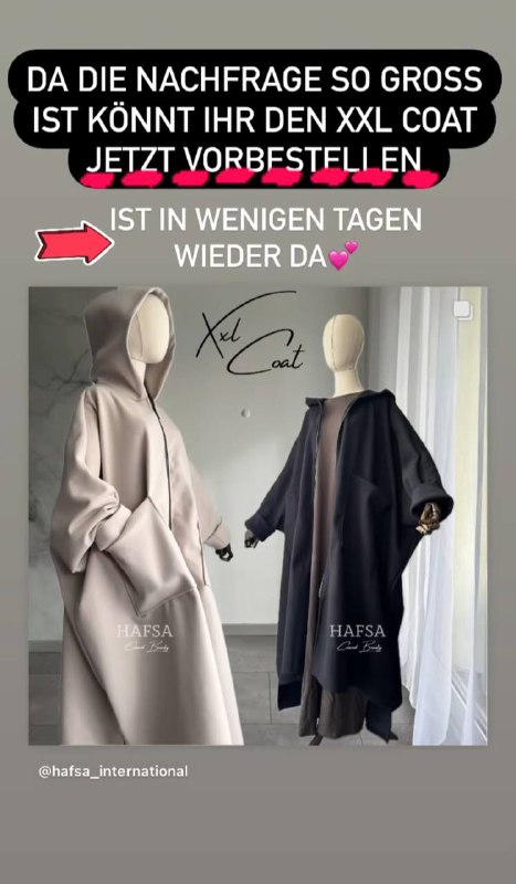 Beige und schwarz können **vorbestellt werden**