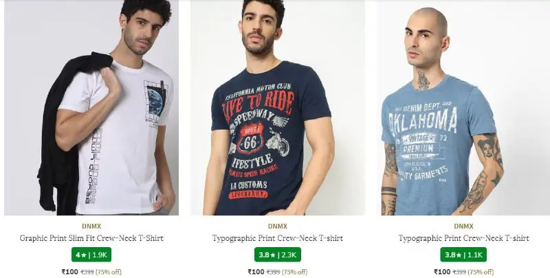 AJIO Loot : Men's T-Shirts Start …