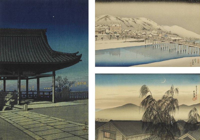 THREE JAPANESE 'SHIN-HANGA' WOODBLOCK PRINTS (EARLY …