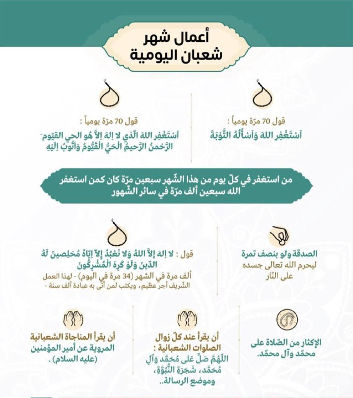 الاعمال العامة لشهر شعبان