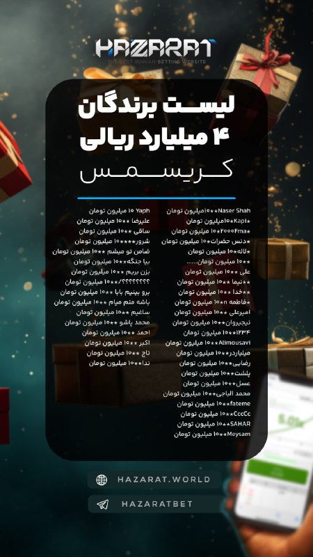 *****?******?*** لیست برندگان 4 میلیارد ریالی …