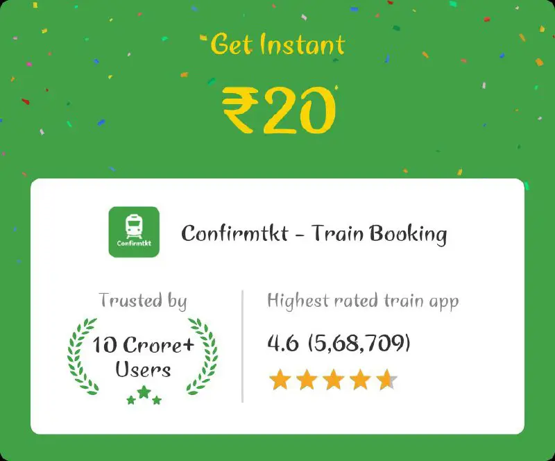 Get confirmed train tickets, free cancellation, …