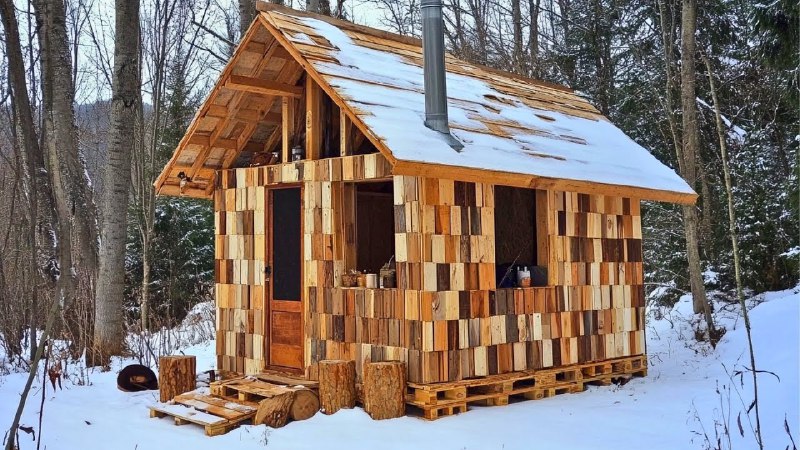 *****🌿******🏡*** Hütte aus recycelten Paletten** ***🛠******✨***