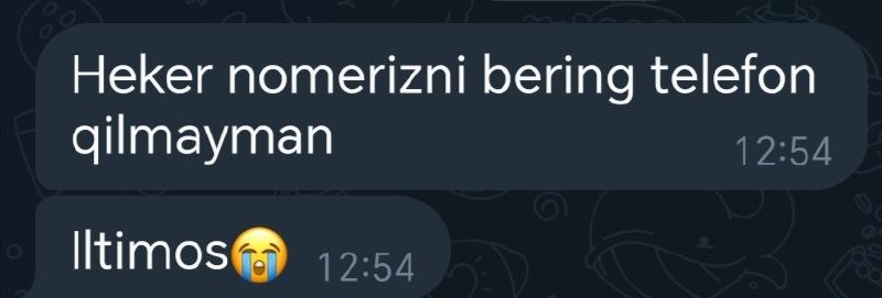 **Telefon qilmasa nega so'rayapti*****🤔***