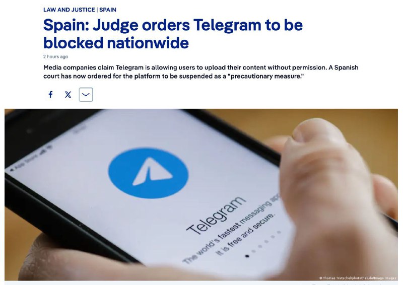 Telegram kielletään väliaikaisesti Espanjassa maanantaista eteenpäin! …