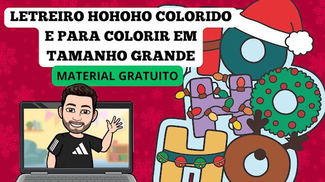 Letreiro HOHOHO colorido e para colorir …