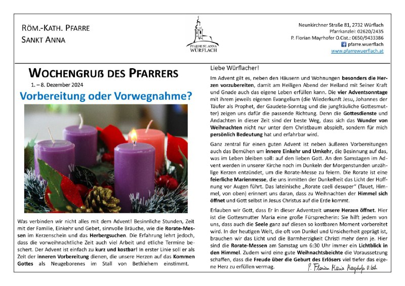 **Nicht nur ein Gedanke zum Advent...**