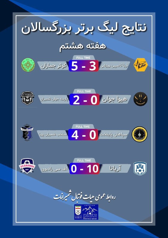 پایگاه خبری هیئت فوتبال شمیرانات