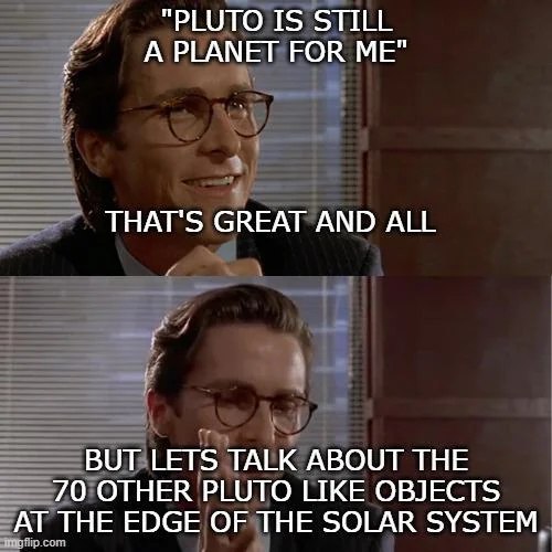 Pluto was kicked out for a …