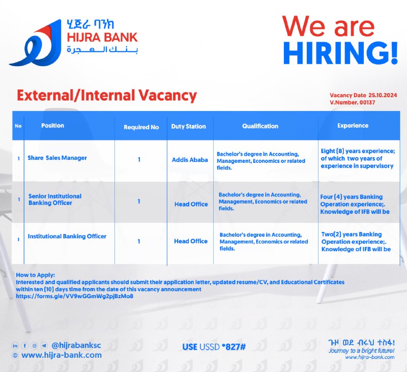 Vacancy Announcement