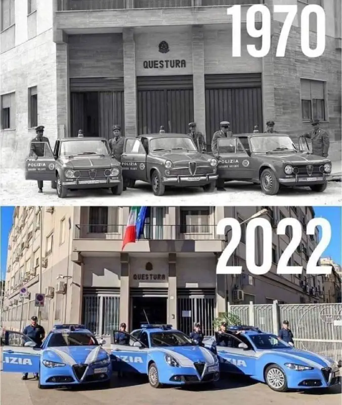 Автопарк італійської поліції в 1970 і …
