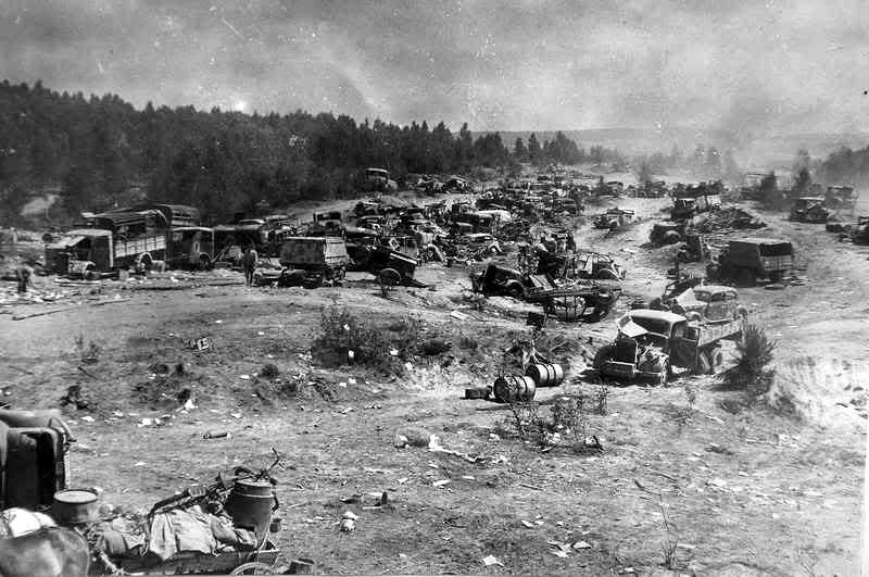 A defeated German convoy on the …