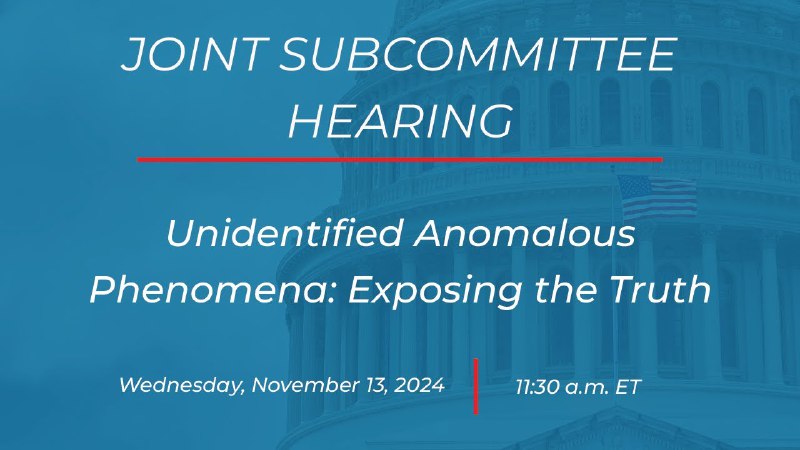 UFO hearing today- at 11:30 am …