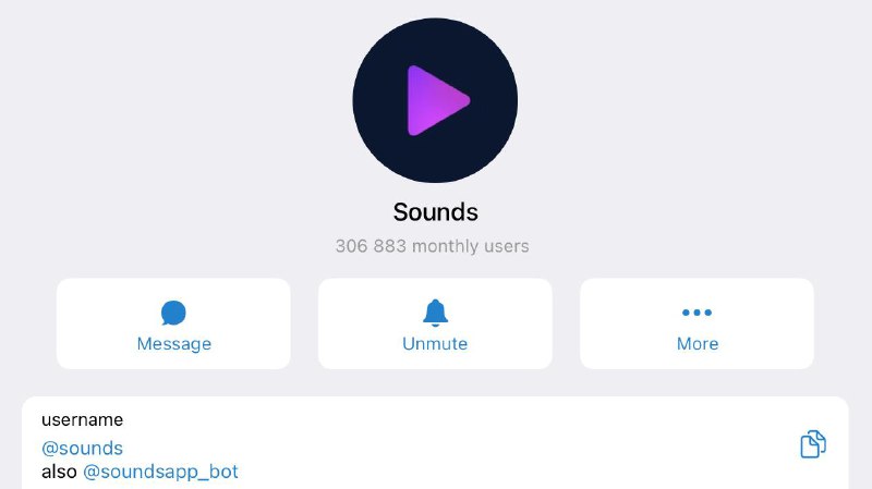 [**@sounds**](https://t.me/sounds) **→ 300,000 users**