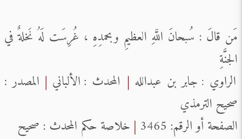 سُبحانَ اللَّهِ العظيمِ وبحمدِهِ