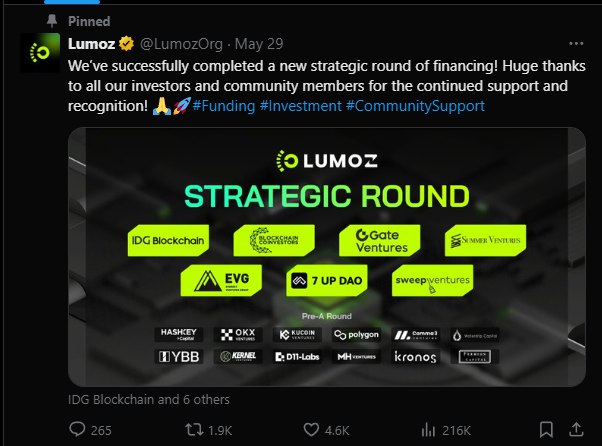 [#Lumoz](?q=%23Lumoz) raise 14m$ bởi [#Okx](?q=%23Okx) [#Haskey](?q=%23Haskey) …