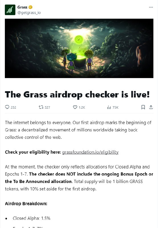 [#Grass](?q=%23Grass) ae check airdrop nhé