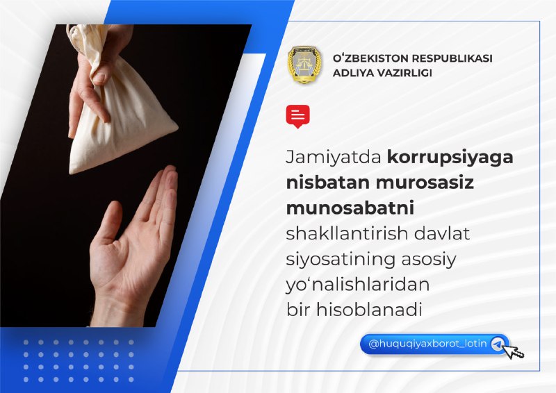 [**#Bilasizmi**](?q=%23Bilasizmi) **Jamiyatda korrupsiyaga nisbatan murosasiz munosabatni …