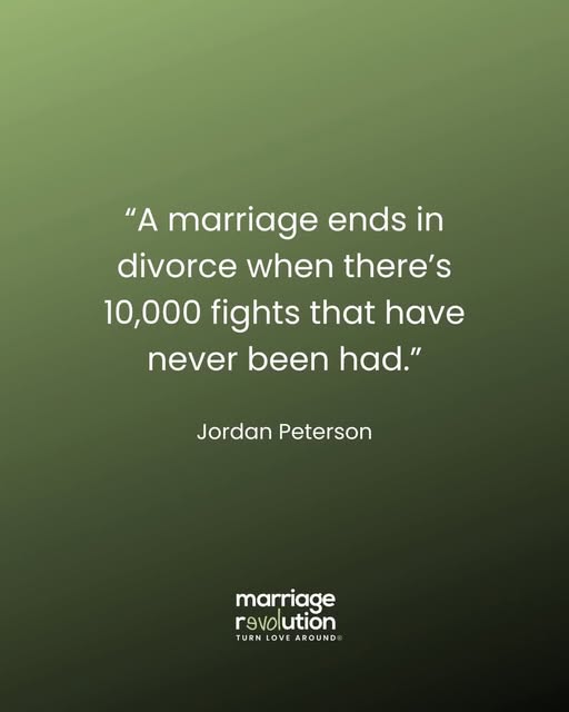 A marriage doesn’t usually end because …