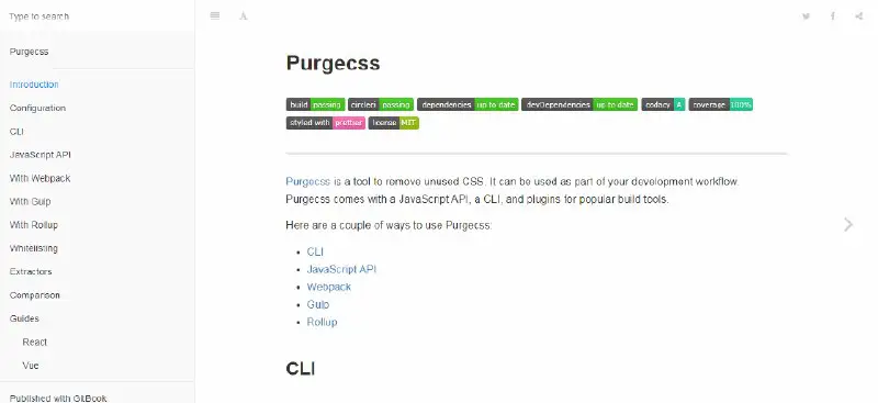 Purgecss: поможет оптимизировать css Вашего сайта, удалив неиспользуемые селекторы