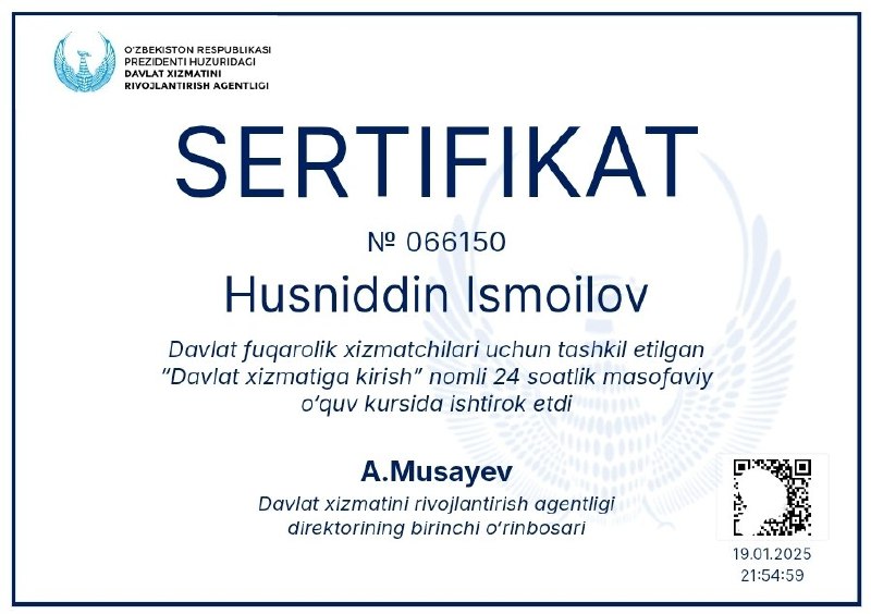 ***??***Davlat fuqarolik xizmatchilari uchun tashkil etilgan …