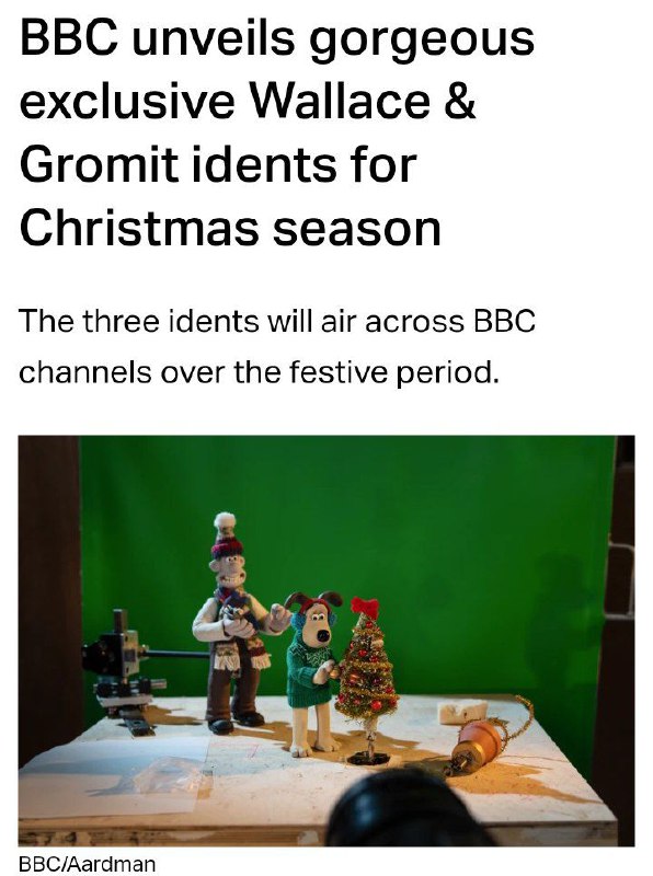 ***📼*** **BBC вместе с Aardman** [**представила**](https://www.bbc.co.uk/mediacentre/2024/wallace-and-gromit-bbc-christmas-idents-2024) …