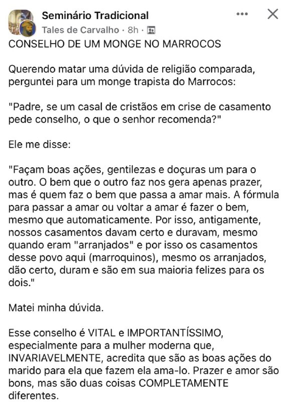 CONSELHO DE UM MONGE NO MARROCOS