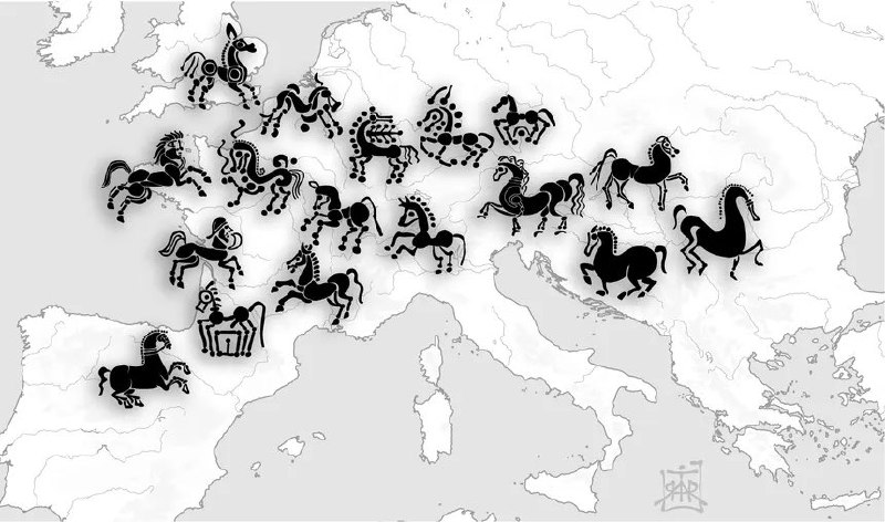 Horses depicted by the Celts across …