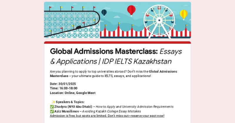 ***🌍*** Global Admissions Masterclass: IELTS, Essays …