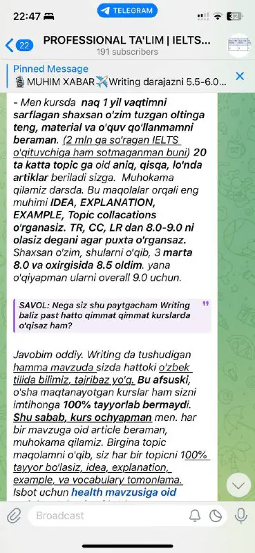 Teacher Sardor | Writing 8.5 (T2)