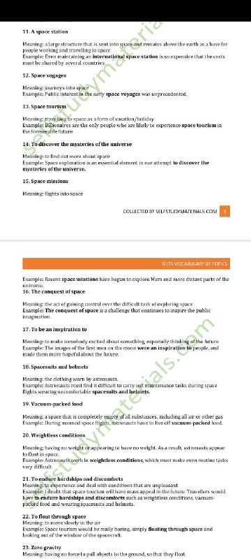 IELTS vocabulary by topics