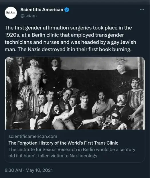 In Germany, the first trans surgery …