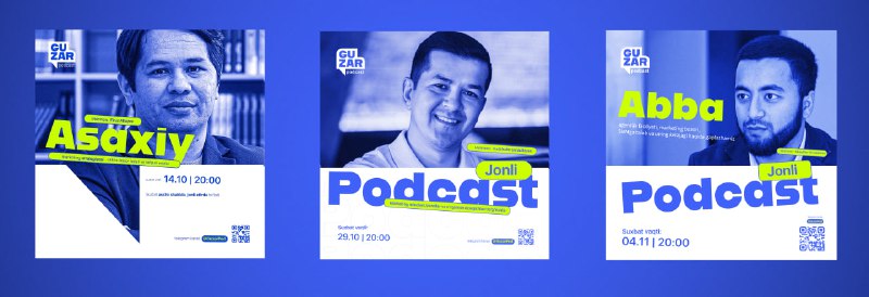 Guzar podcast uchun tayyorlangan dizaynlar